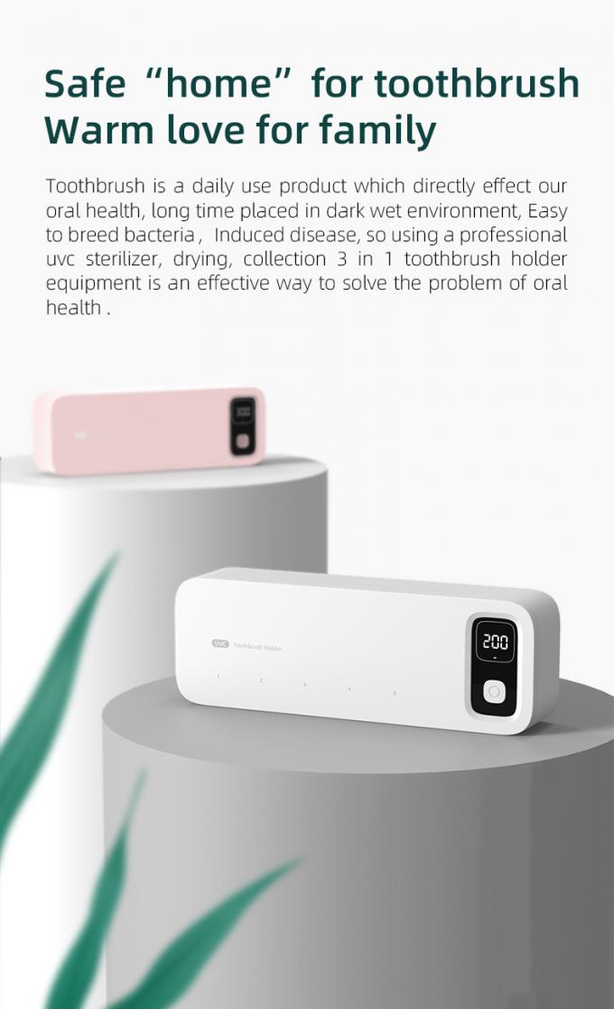 Stérilisateur lumineux UVC à batterie à domicile, brosses à dents intelligentes à mur, désinfectant 2
