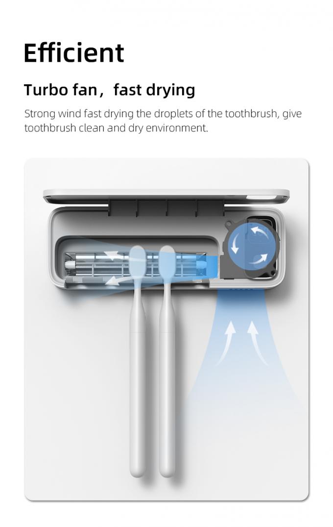 Stérilisateur lumineux UVC à batterie à domicile, brosses à dents intelligentes à mur, désinfectant 7