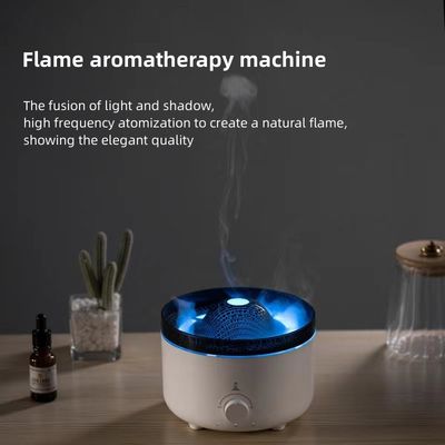 Humidificateur d'arôme de flamme LED 12W avec éteint automatique et sortie de brouillard de 30 à 50 ml/h