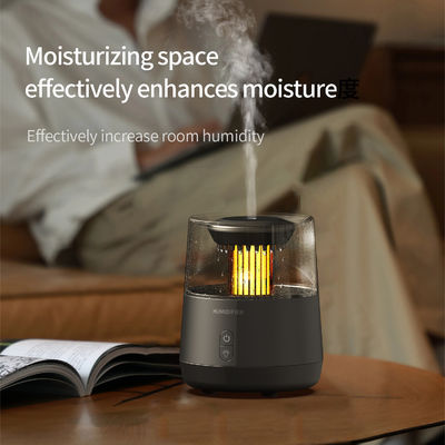 Simulation de flamme de feu humidificateur d' aromathérapie par goutte de pluie en blanc noir 320ml 12W
