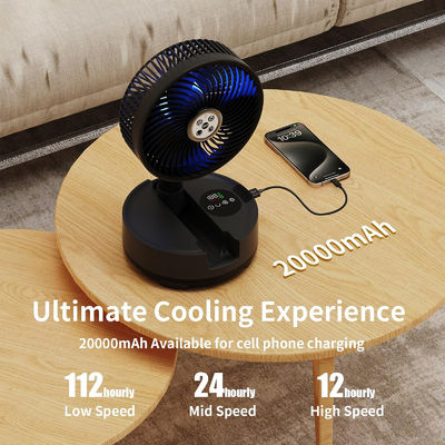 Ventilateur Socool 20000mAh Ventilateur Portable Super Wind Commande à distance Ventilateur de camping intérieur et extérieur Ventilateur étirable réglable 9e vitesse 8h Timing USB alimentation d'urgence Ventilateur pliable